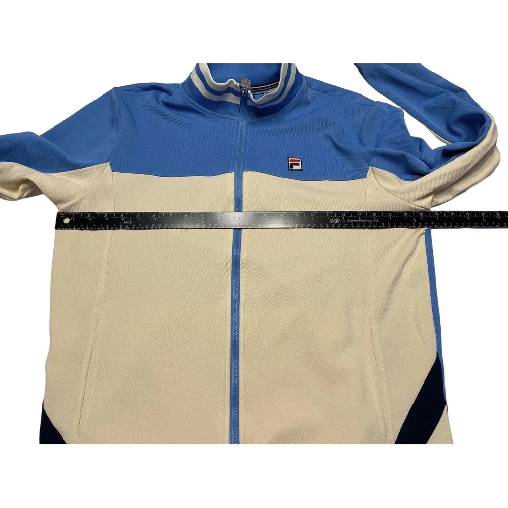 Men's Fila‎ Tiebreaker Jacket XL Blue/ Cream Zip Up